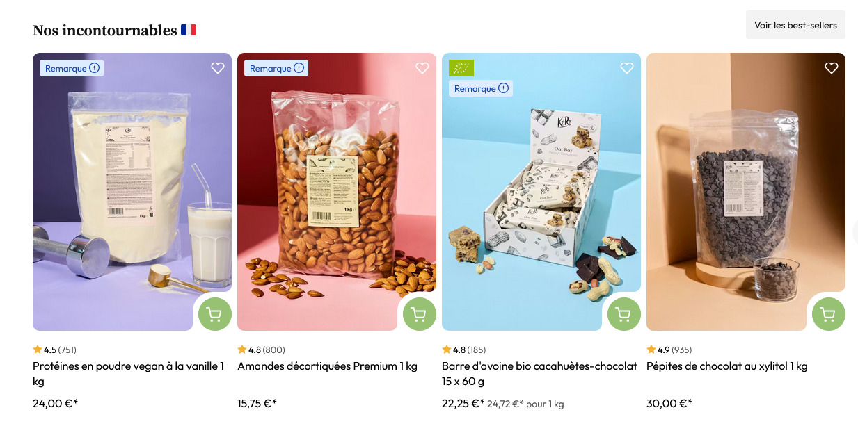 Koro infos produits en ligne