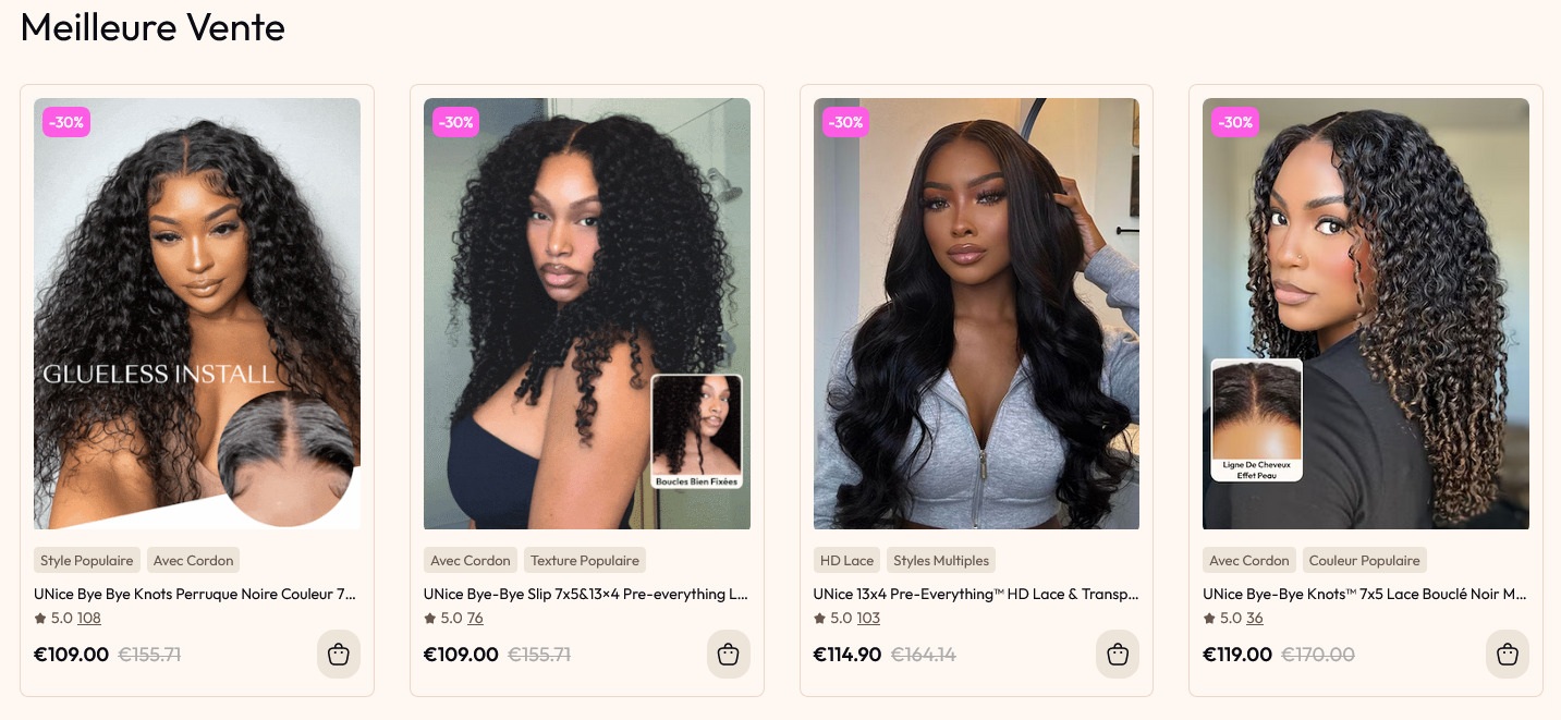 unice infos produits